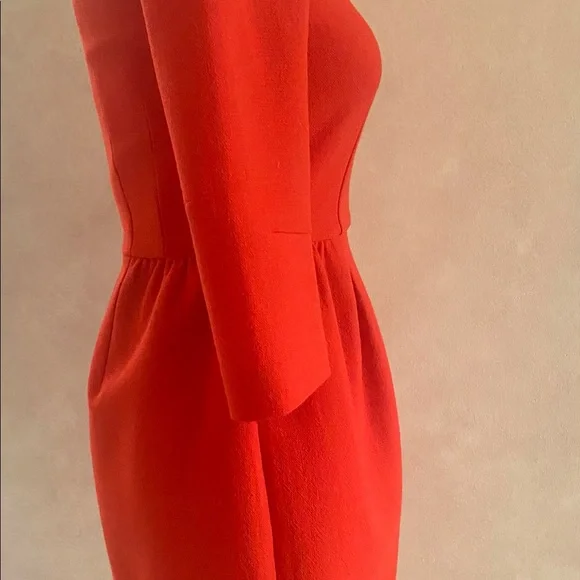 J. Crew Teddy dress in beautiful pappy red. 100 % wool with lining - Picture 2 of 10